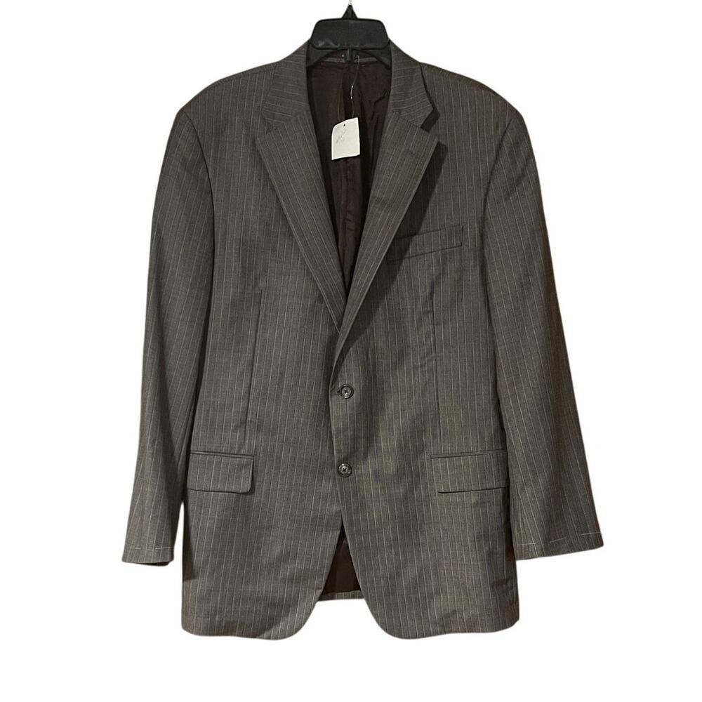 Hickey Freeman NEW Mens 44R Gray Wool Pinstripe Blazer Suit Jacket Imperfections